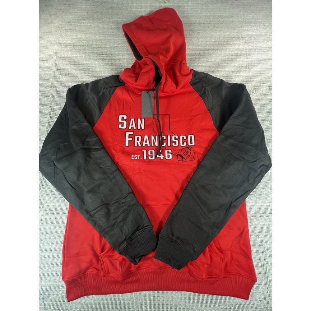Rzuo Football Embroidery Sweatshirt Apparel PulloverHoodie San Francisco Red XXL